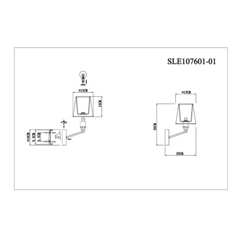 Wall lamp EVOLUCE. Sle107601-01. Grinda. 1x40 watts, E14, 13x26 cm, chromium color-6