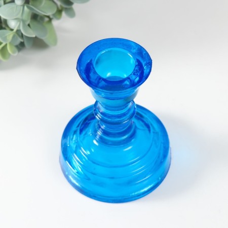 Christophf-3 candlestick Blue 10.5x8.5 cm-2