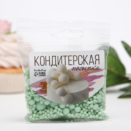 Sprinking confectionery in color glaze "Emerald", 50 g-1