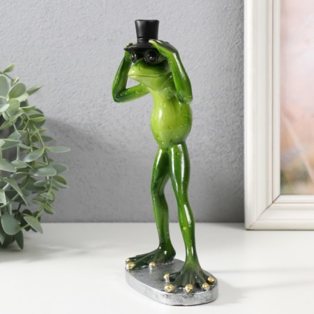 Souvenir Polystone Lak "Frog in the cylinder" 12.3x6.5x20.3 cm-3
