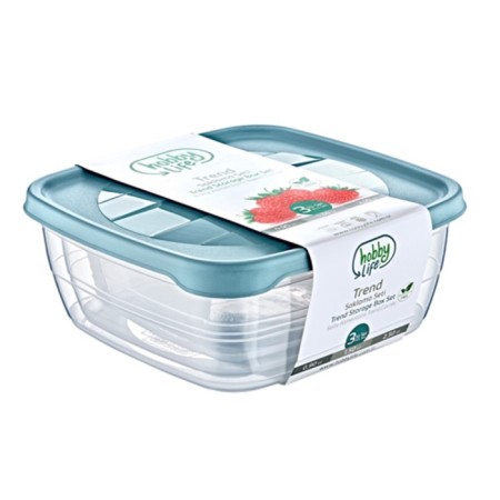 A set of food containers Hobbylife Trend, 3 pcs, color mix