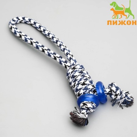 Cable toy "tails" with rings made of thermoplastic rubber, 36 cm, up to 140 g, mix