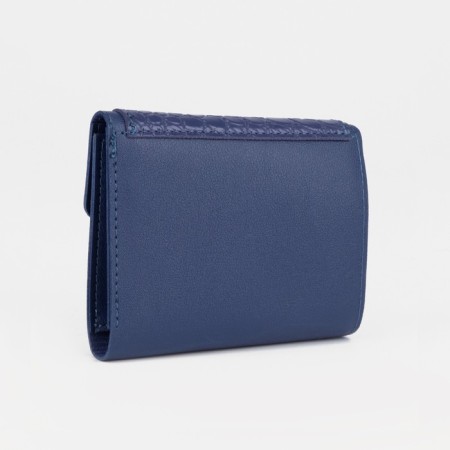 Women's wallet on the button, blue color-1