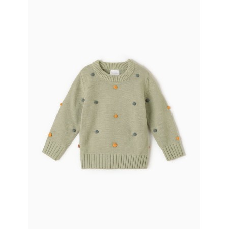 Jumper crumb I am dots, r.74-80 cm, green
