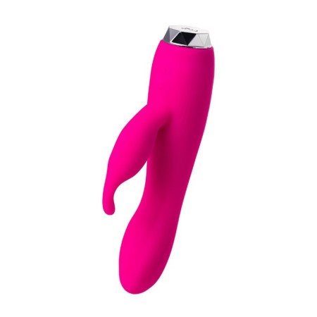 Vibrator with clitoral stimulant L’Eroina, pink color, 17 cm-3