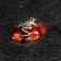 Souvenir "Frog", small, brass, amber
