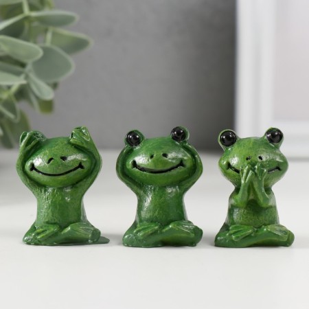 Polystone souvenir "Sitting frog" MIX 2.3x3.2x4 cm