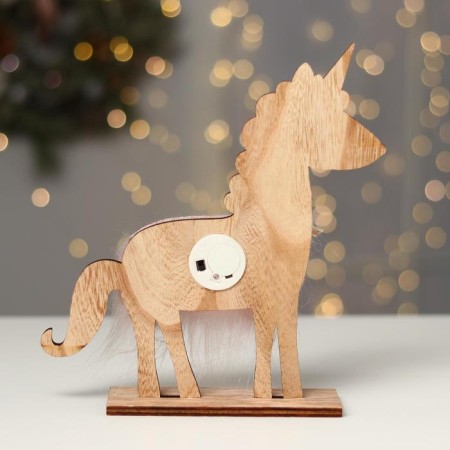 New Year's decor with the backlight "Unicorn with the bell" 21.5 × 5 × 23 cm, pink-3