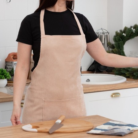 Apron Ethel "Classic" Beige color 65x80cm, 100%PE, velor-8