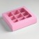 Box for 9 sweets with a shell, pink, 13.7 x 13.7 x 3.5 cm, set of 5 pcs.
