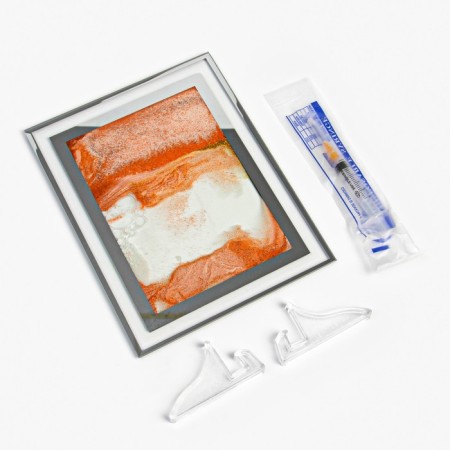 Sanding clock-picture "Erade", 23 x 17 cm, anti-stress, orange sand-2