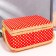 Casket for needlework "White peas on red" 13x17.5x24 cm