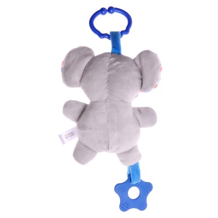 Rattle "elephant", musical, suspended, gray color-3