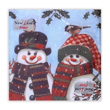 Paper Nev Line Fresco “Snowmen” 2 layers, 33x33, 20 pcs.