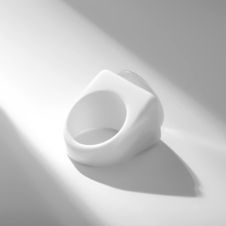 Ring "Smiley", color blue-white, 17 size-2