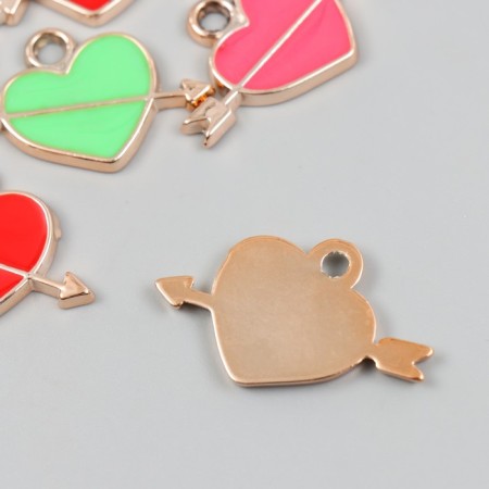 Decor for creativity Plastic for metal "Heart with an arrow" Mix set 6 pcs 0.2x3.4x2.2 cm-2