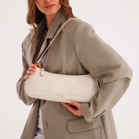 Bag Women's Baget with a zipper, white color-8
