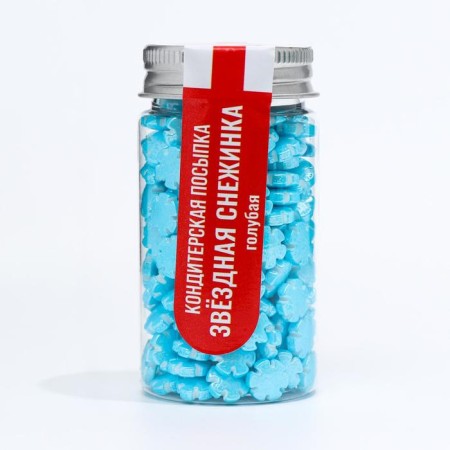 Confectionery Sprinking "Star Snowflake", Blue, 50 g-1