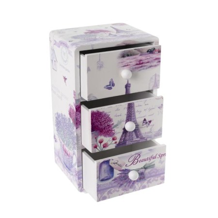 Casket tree chestnut "Eiffel Tower and Lavender" 19.5x11x8 cm-11