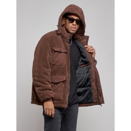 Plush jacket, size 56, brown color-5