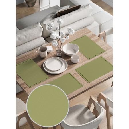 A set of napkins for setting the “olives” table, rectangular, rounded edges, size 30x46 cm, 4 pcs-1