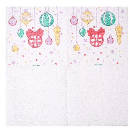 Paper napkins “Happy New Year”, balls, single -layer, 24x24 cm, set 20 pcs-5