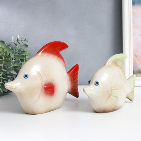 Souvenir ceramics "Two fish" set 2 pcs 5.5x19.5x14 cm 7x24x17 cm-2