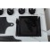 Plastic disposable plastic 3 in 1: plate, fork, knife, square, black