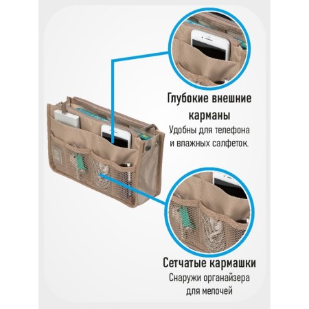 Sofia Organizer "China", 28x17x10 cm, beige-4