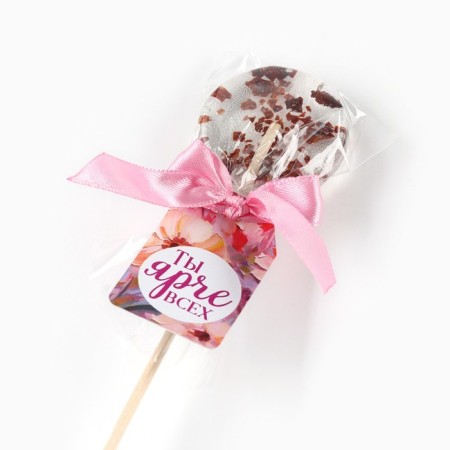 Lollice with flowers "You are brighter than all", taste: strawberries, without sugar, 14 g.-3