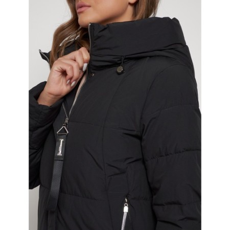 Coat insulated winter female, size 44, black color-9
