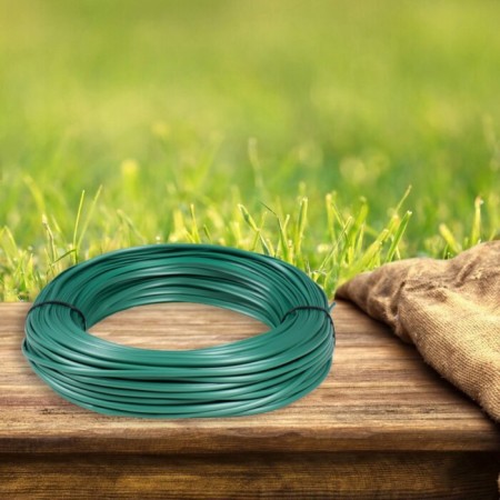 Artificial rattan is smooth 6 mm 100 m half a tub (green metallic)
