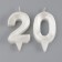 Candle in the cake jubilee "line" (set 2 in 1), number 20, pearl, 6.5 cm