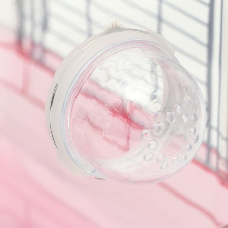 A cage for rodents with a tunnel and filling, 32 x 21 x 55, cm, pink-7