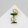Brooch "Snake in Heraldry" wriggling, green color in gold