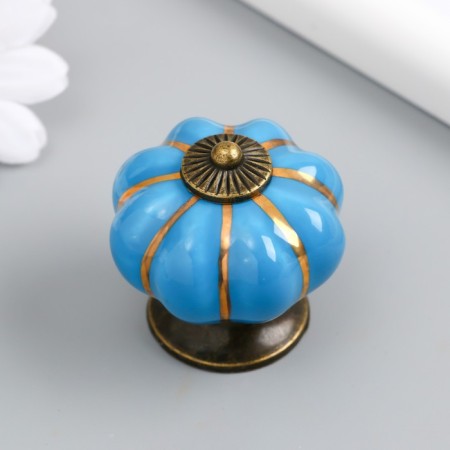 Pen for the casket ceramics, metal "Pumpkin" Blue 4x4x4 cm-3
