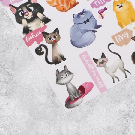 Stickers children's paper "cats", 11 x 15.5 cm-1
