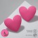 Earrings Metal "hearts" cartoon, pink color