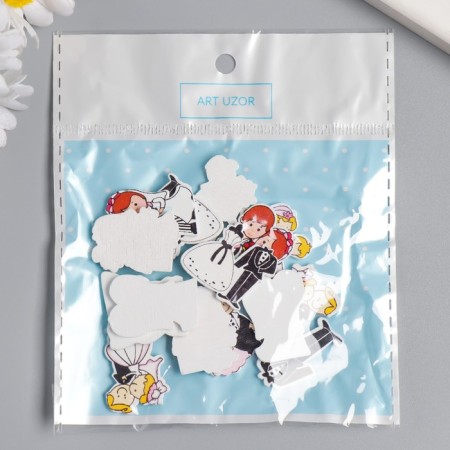 Decor tree for creativity "Wedding" set of 15 pcs mix 2.4x2.2 cm-2