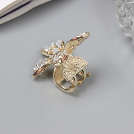Hair crab "Dorotea" butterfly, 4 cm, gold-4