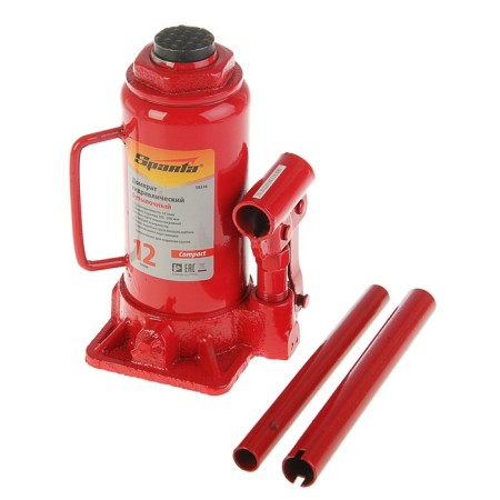 Hydraulic jack SPARTA Compact 50336, 12 tons, bottle, rise 205–390 mm
