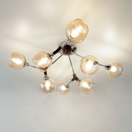 Ceiling chandelier Citilux "Til" CL138185, 80x80x30 cm, 8x60W, E27, brown color-8