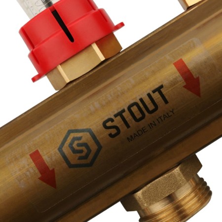 Distributive collector Stout SMB 0473 000003, 3 exits, with consumables, brass-4