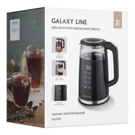 Electric kettle Galaxy Line GL 0342, glass/plastic, 1.7 l, 2200 watts, black-5
