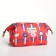 Cosmetic bag with lightning, red color