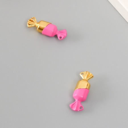 Magnetic Metal Castle "Candy" gold and pink set 2 pcs 1x3x1 cm-1