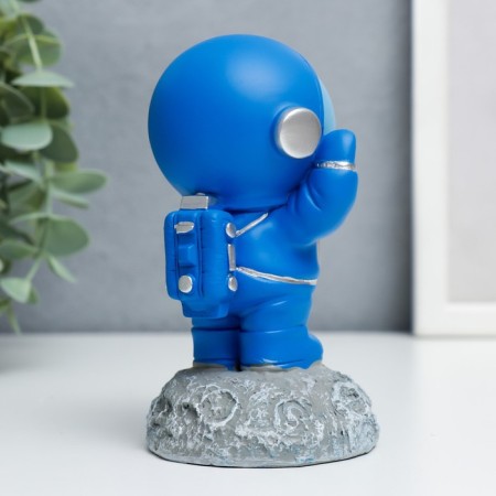 Souvenir Polystone "Astronaut on the Moon" bright blue 11.5x6.5x6.5 cm-2