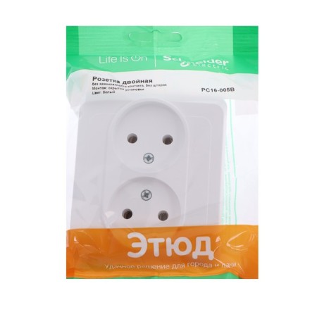 Double SE SE "Study", 16 A, 250 V, built-in, without salary, IP20, white, PC16-005B-3
