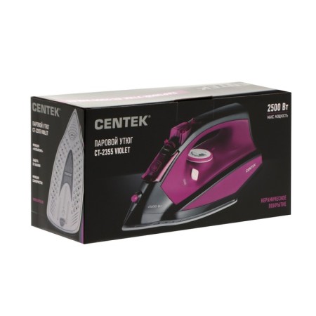 Iron CENTEK CT-2355, 2500 W, ceramic sole, 200 ml, 40 g/min, purple-6