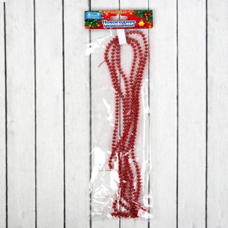 Beads for a Christmas tree 2 m d-4 mm "beads" red-2